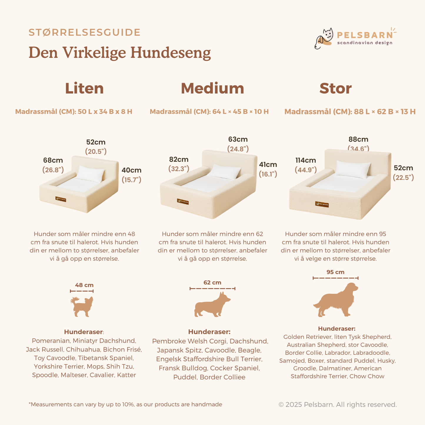 EKTE Ortopedisk Seng til Hunder