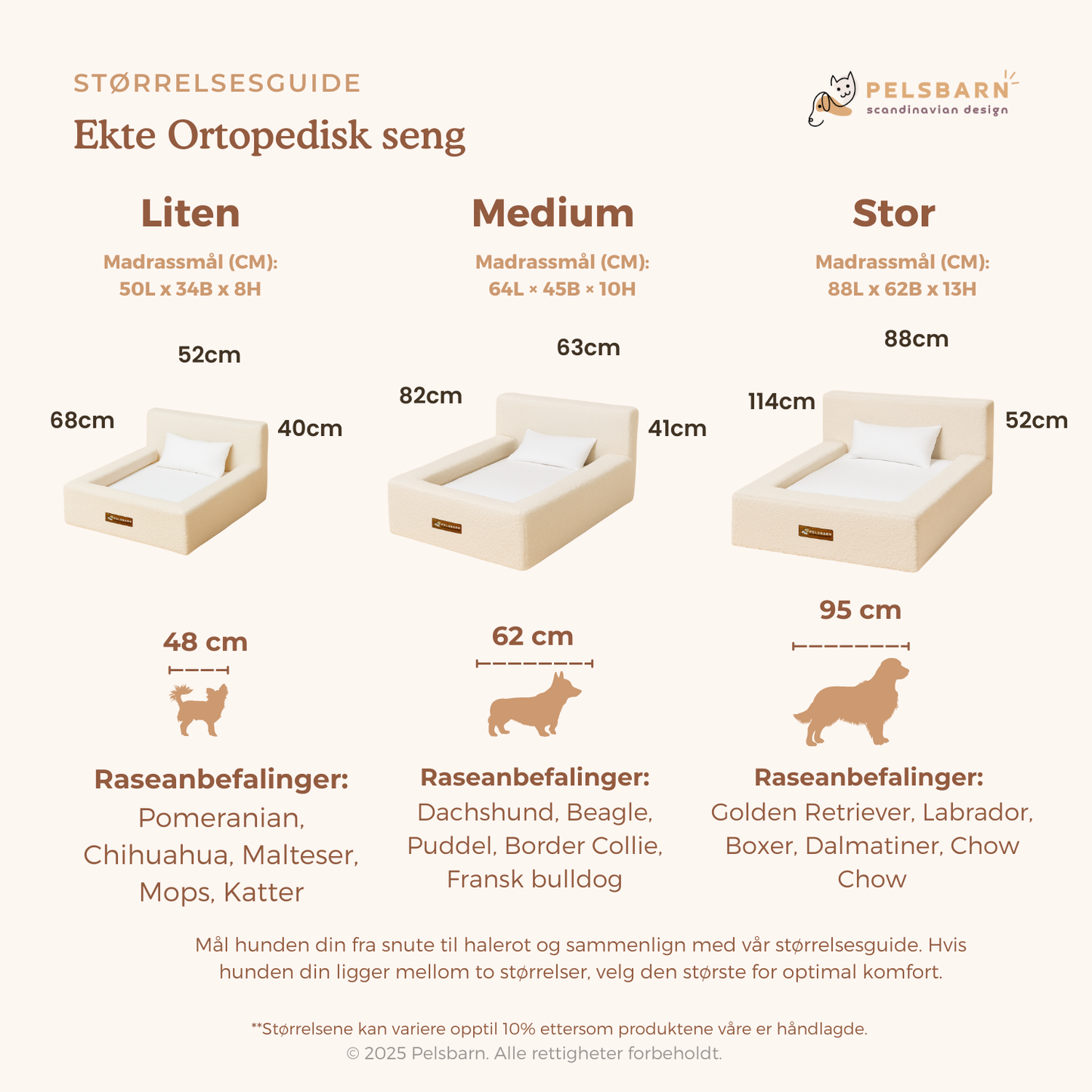 EKTE Ortopedisk Seng til Hunder