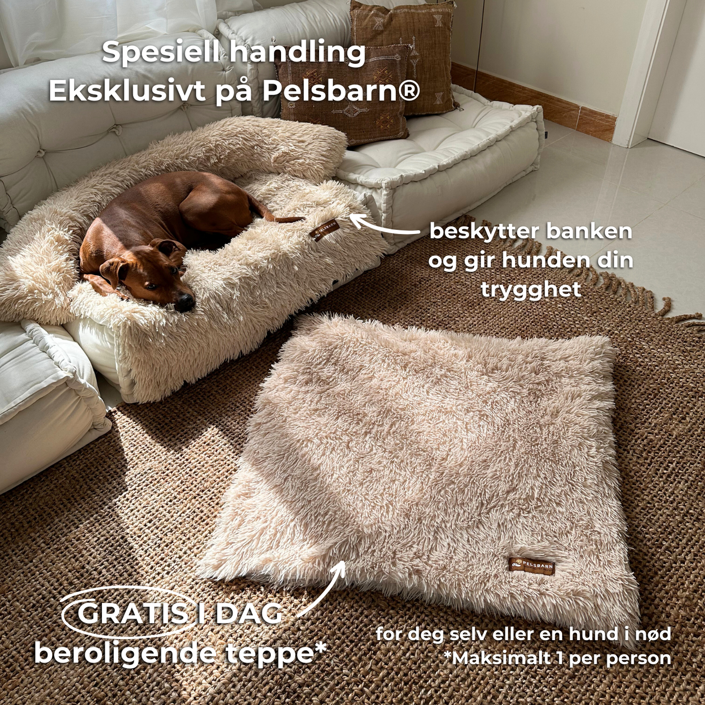 Pelsbarn® Hundeseng (+ GRATIS teppe)