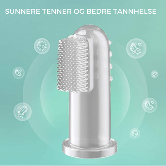 Pelsbarn fingertannbørsten for å forbedre hundens tannhelse (i 2-pakning)